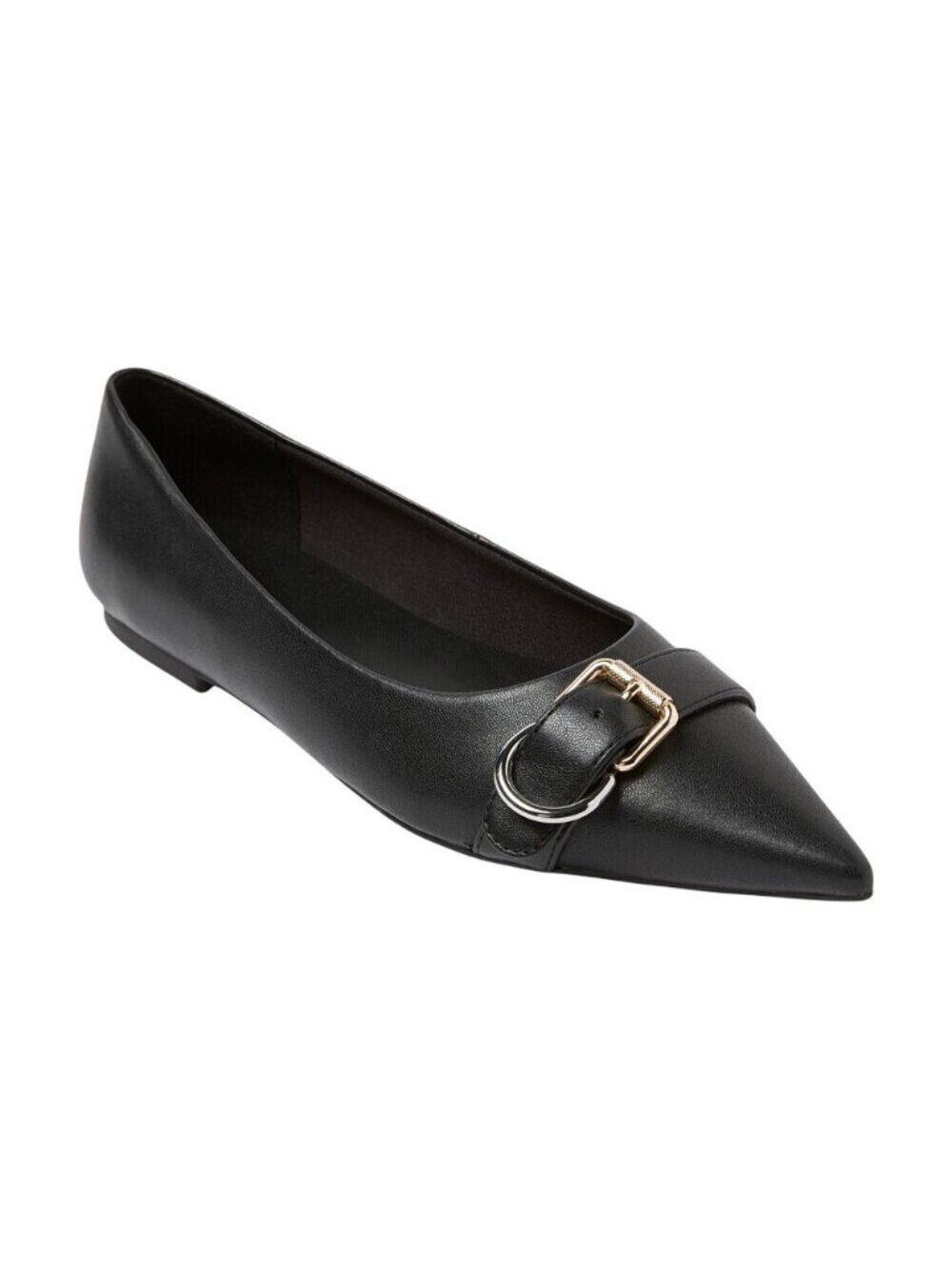 NWT A New Day Womens Valentina Pointed Toe Buckle Ballet Flats 94462477 Black 6M